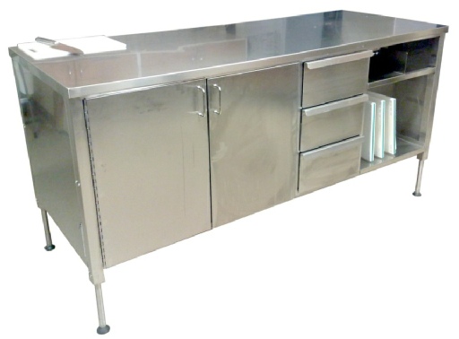 K�kkenbord i rustfrit st�l